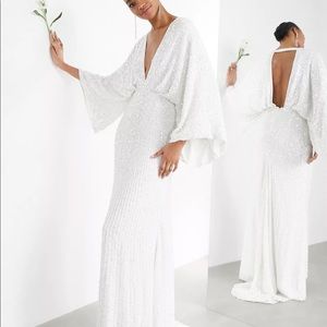 ASOS White Sequin Wedding Dress